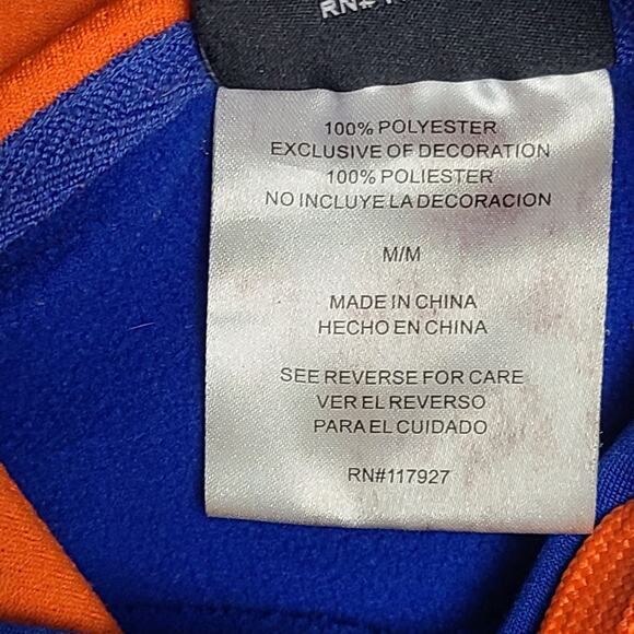 AND1 Hoodie Sweatshirt Mens Basketball 90s Y2K Embroidered Blue Orange Medium - Picture 4 of 6